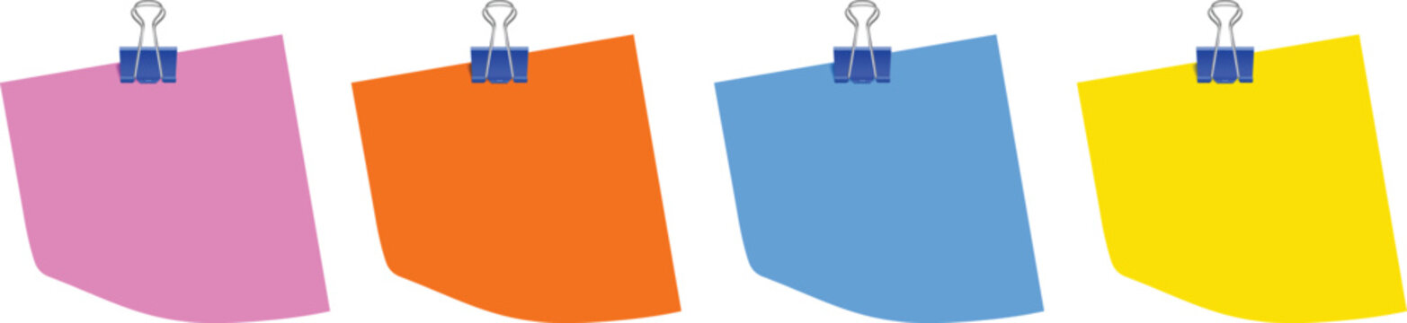 Post it note paper. Yellow sheets for notes isolated with clipping path on background. 