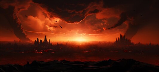 silhouette of Armageddon ,generative AI