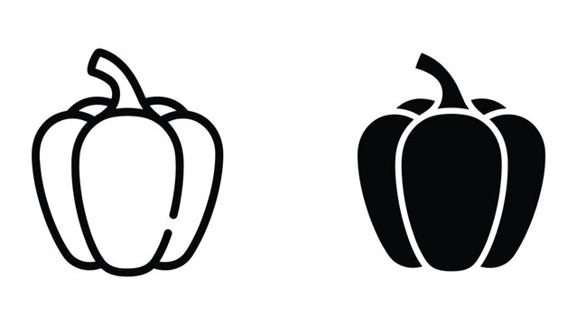 Simple black outline and fill pepper illustration
