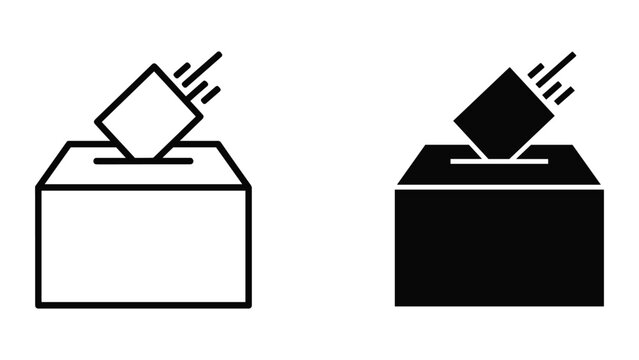 Casting vote in ballot box illustration