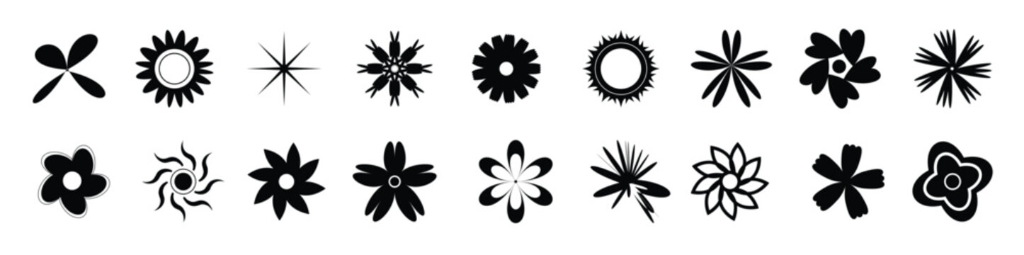 geometric brutalism forms sticker yk style graphic design