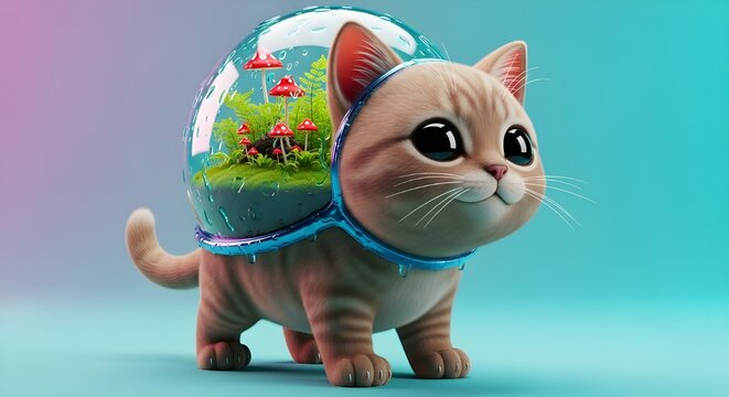 CuteFantasyCatCreatureHabitatBubble