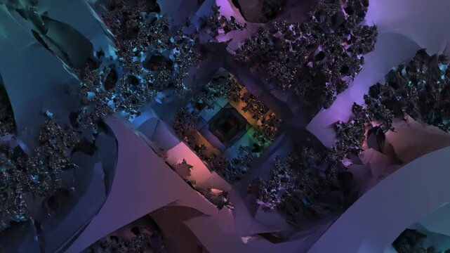 Abstract Fractal Tunnel - A Journey Through Geometric Dimensions.