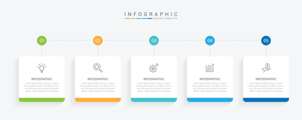 infographic design with 5 options or steps. Infographics for business concept. Can be used for presentations workflow layout, banner, process, diagram, flow chart, info graph, annual report.