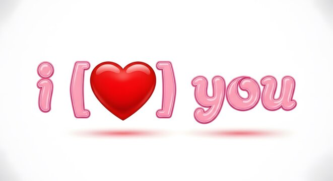 Valentine's day love heart symbol with sweet expression