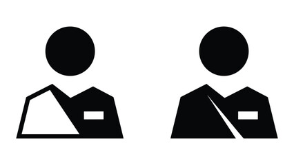 Two simple user icons with different shirt designs