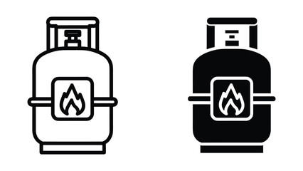 Lpg gas cylinder icon set