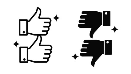 Thumbs up and thumbs down icons for feedback