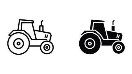 Tractor icon set in different styles