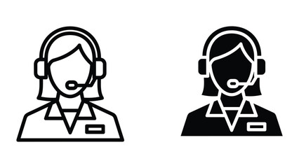 Customer support representative wearing headset