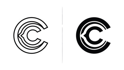 Modern c logo design concept on white background