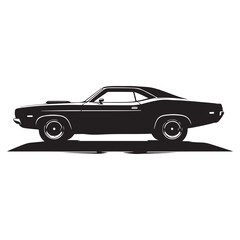 Fototapeta premium Classic Muscle Car Power and Speed Icon Symbol illustration design set collection
