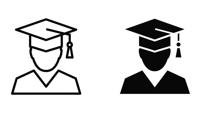 Graduate student icon set