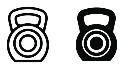 Kettlebell icon set for fitness and exercise