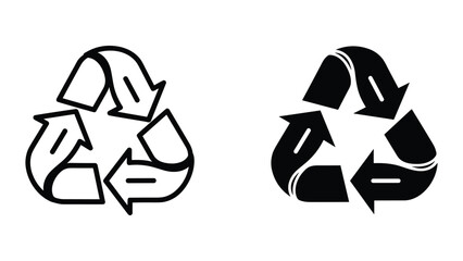 Obraz premium Recycling symbol icon set for sustainable practices