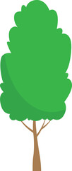 Simple green deciduous tree illustration on a white background, perfect for nature and eco-friendly designs