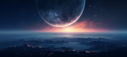 silhouette of earth ,generative AI