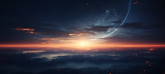 silhouette of earth ,generative AI