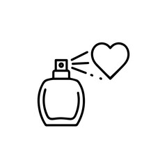 Obraz premium Perfume bottle spraying scent Vector