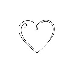 Simple line drawing of a heart Vector