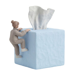 Climbing Giant Tissue Box Struggle Comedy 3D Clay