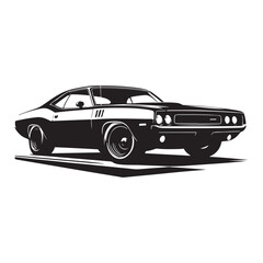 Classic Muscle Car Power and Speed Icon Symbol illustration design set collection