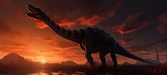 silhouette of Ankylosauria ,generative AI