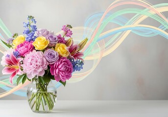 Vibrant floral arrangement with pastel flourish for special occasions