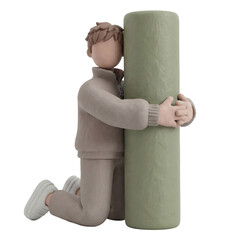 Hugging Upright Giant Foam Roller Comfort Reset 3D