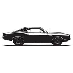Fototapeta premium Classic Muscle Car Power and Speed Icon Symbol illustration design set collection