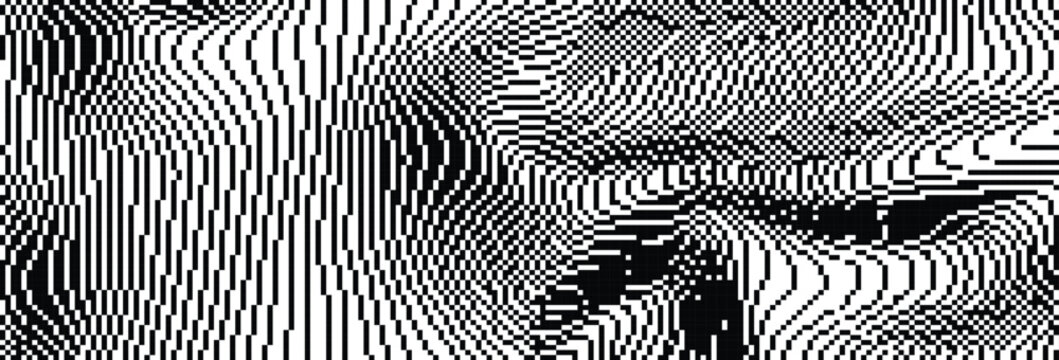  dithered curved wavy texture black pixelated glitch lines