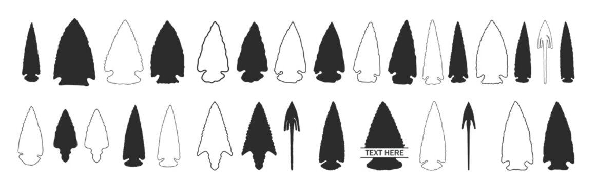 indian arrowhead silhouette art white background