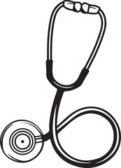 Medical stethoscope equipment icon for healthcare and diagnostic heart checkup illustration graphic