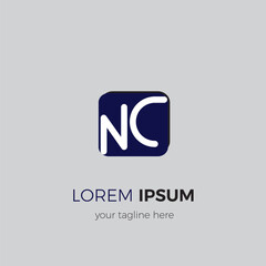 NC initial letter logo isolated in white with square shape object, great vector logo design template for your business, brand or company identity.