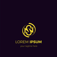 A beautiful framed NS letter icon logo design template, also known as SN. Creative initial logo inspiration.