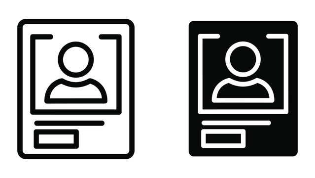 Identification card icon set