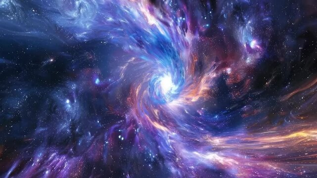 Celestial Tapestry: A mesmerizing visualization of the cosmos, where swirling nebulas of vibrant color dance and merge, revealing the infinite wonders of space.