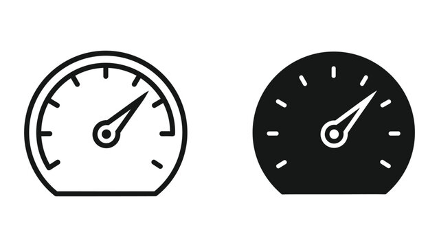 Speedometer icon set in simple style