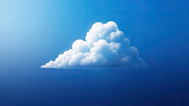 A large white cloud floats in a bright blue sky