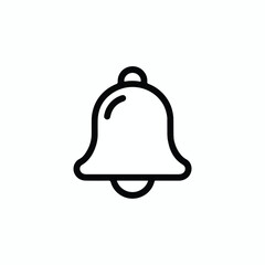Single outline style notification bell icon, a clean and minimalist symbol for alerts and messages