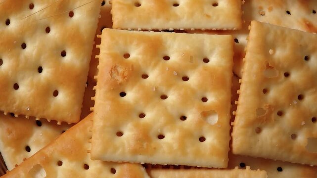 Close-up view: Crackers in a basket.