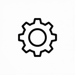Obraz premium Simple outline settings gear icon, a symbol for configuration and options, perfect for web and app interfaces.