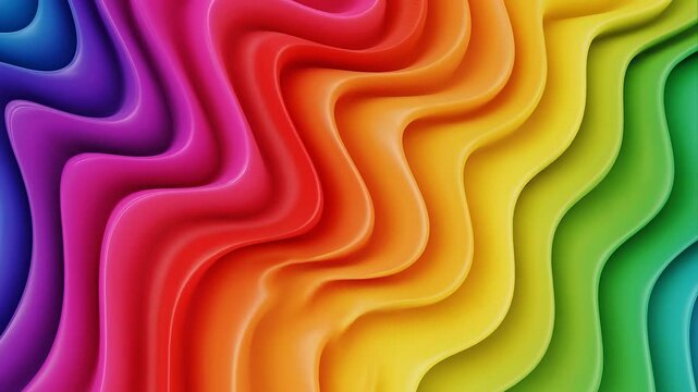 Abstract Rainbow Wavy Background Animation