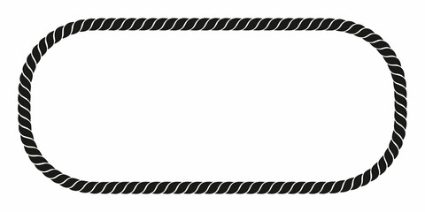 A black rope forms an oval frame against a white background © Bivuti