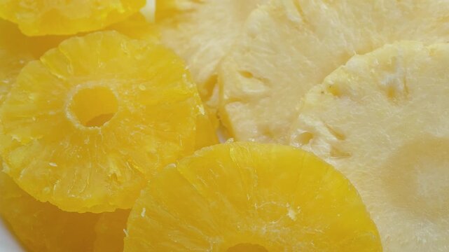 Candied pineapple on a plate.