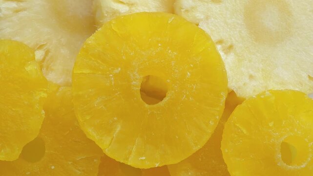 Candied pineapple on a plate.