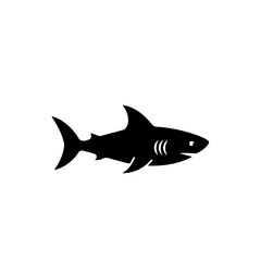 Obraz premium Silhouette of a shark isolated on white background, Vector