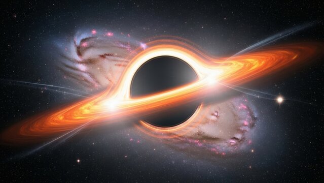Black Hole with Accretion Disk and Cosmic Dust.