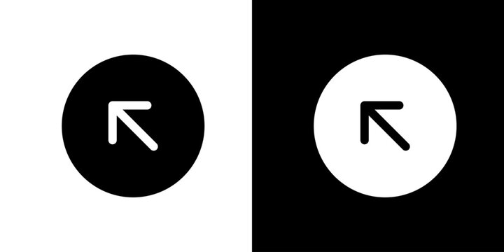 丸に左上矢印・外部リンクのシンプルアイコン（ベクター）