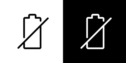 バッテリーなし、使用不可・禁止のアイコン（ベクター） © hamo